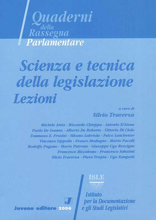 Scienza e tecnica della legislazione.